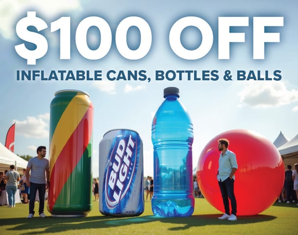 Instent Sale: $100 Off of Custom Inflatable Cans, Bottles, and Balls